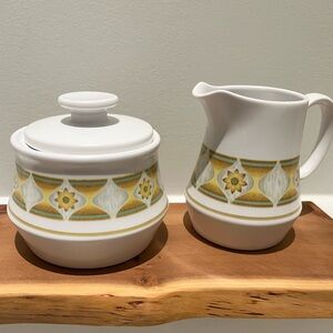 Noritake Yellow and Green Serveware Set with Vintage Charm